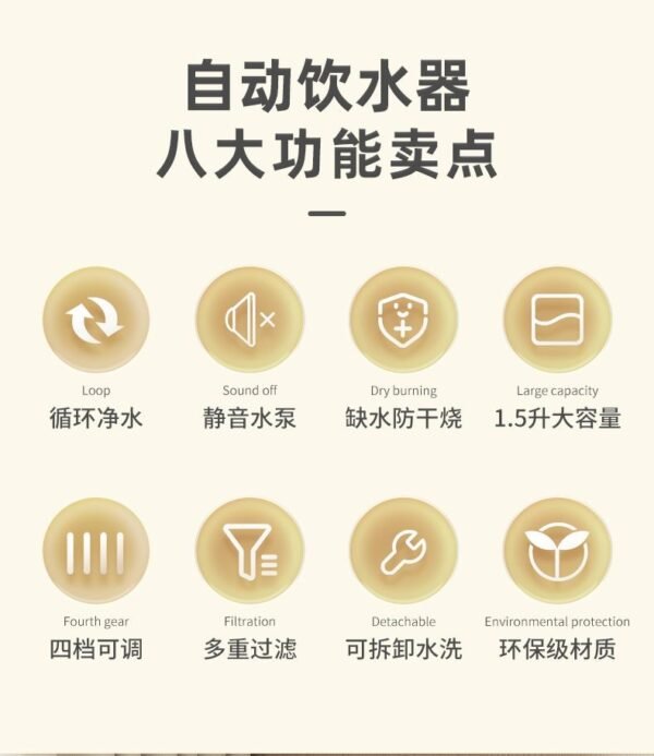 Angie·貓咪飲水機自動循環流動飲水器小貓喝水器狗狗水盆餵水碗寵物用品 - 图片 10
