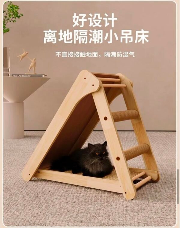 Angie·貓抓板貓窩一體式耐磨不掉屑實木貓爬架佔地劍麻墊貓抓墊貓咪爬架 - 图片 2