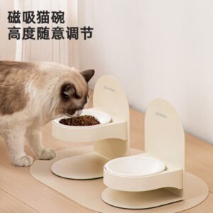 Angie· ComfyChin 寵物餵食碗高度可調節護頸狗食盆狗盆貓咪貓碗陶瓷碗貓食盆