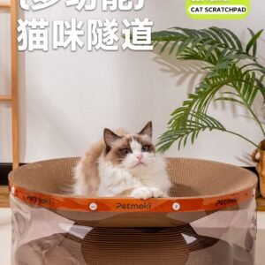 Angie·ClawNest貓抓板貓窩一體耐磨不掉屑瓦楞紙大號貓屋隧道雙層貓爪板貓咪玩具