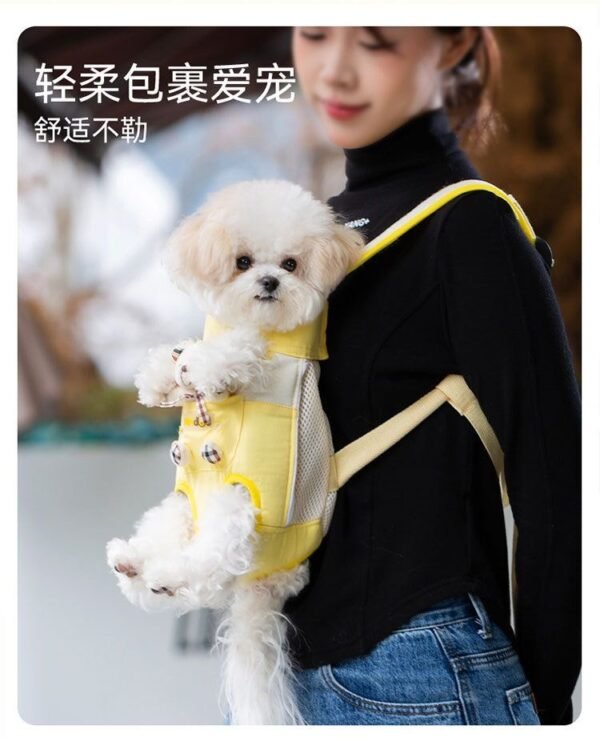 Angie·狗狗外出寵物背包雙肩背帶小狗胸前貓咪胸前包前抱式背包 - 图片 2