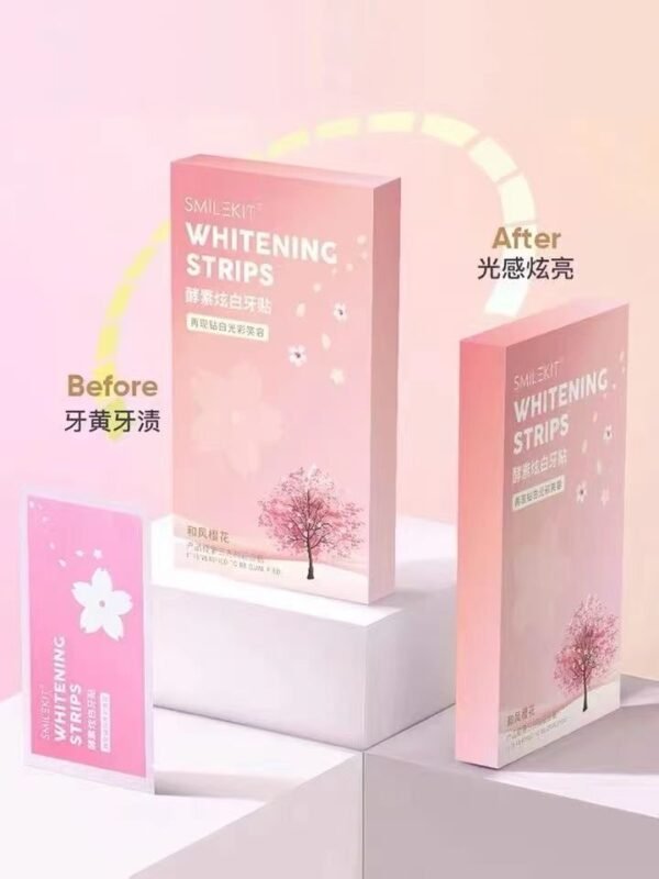 Angie·Pearla美白牙貼有效去黃提亮牙齒潔白炫白清潔牙垢黃牙煙漬茶漬潔白牙貼 - 图片 2