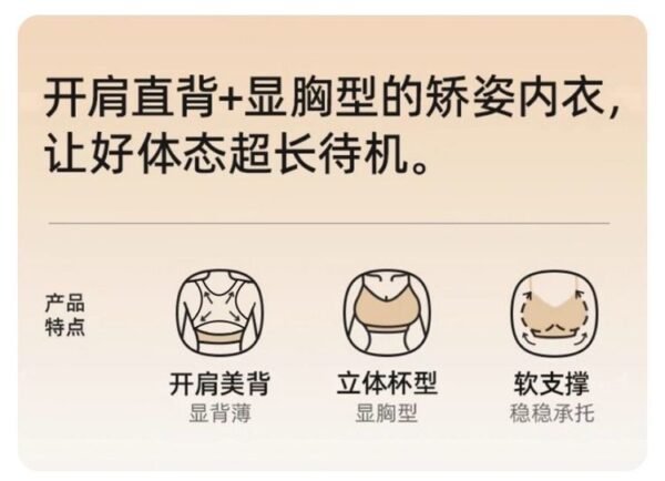 Angie·PostureFit Vest矯姿調整無痕內衣女聚攏防下垂矯正姿態運動文胸塑形美背 - 图片 4