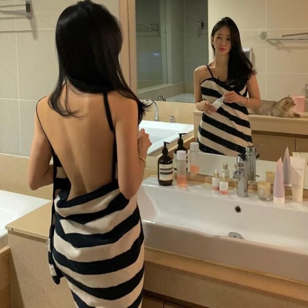Angie.超絕性感浴巾露背吸水紗布浴衣情侶誘惑居家洗澡浴袍可穿戴式睡衣