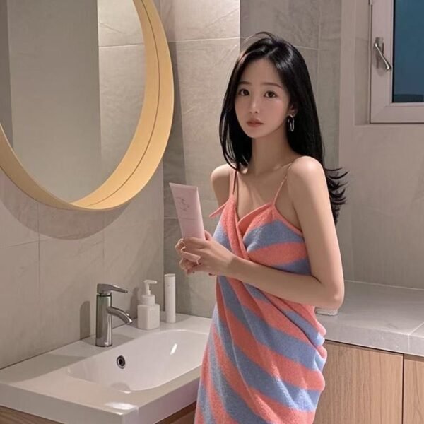 Angie.超絕性感浴巾露背吸水紗布浴衣情侶誘惑居家洗澡浴袍可穿戴式睡衣 - 图片 4