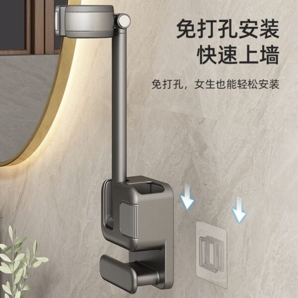 Angie.優勤吹風機懶人支架免打孔壁掛式吹風機置物架解放雙手電吹風掛架 - 图片 5